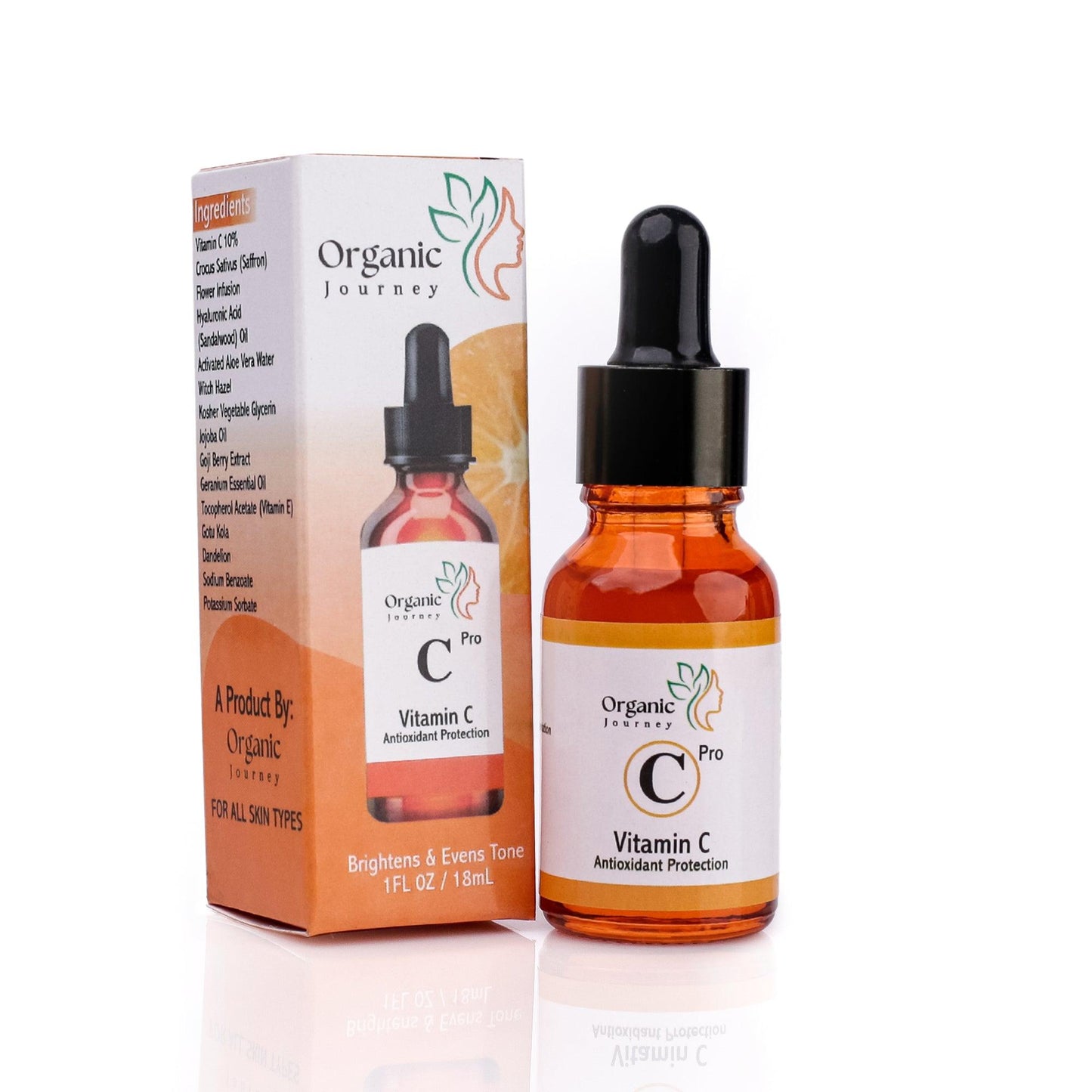 Vitamin C Serum 🍊 for Face -Best for Reducing Wrinkles, lines & Dark Circles also Promotes Shiny and Healthier Skin - Organic Journey